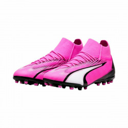 Botas de Fútbol Multitaco para Adultos Puma Ultra Pro MG Blanco Rosa oscuro