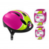 Kit Casco y Rodilleras Rosa Casco Rodilleras Coderas