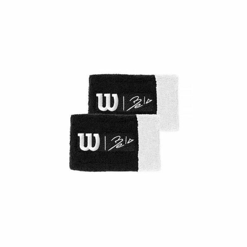 Muñequera Deportiva Wilson Bela Extra Wide Negro Talla única